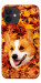 Чехол Корги в листьях для iPhone 12 mini