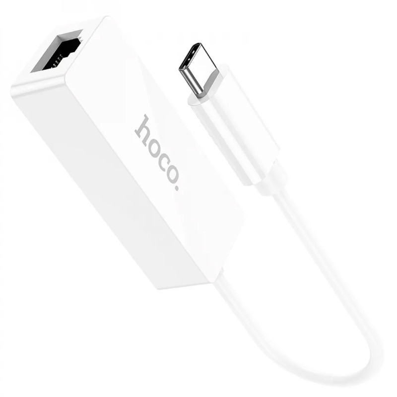 Купити Перехідник Hoco UA22 Acquire USB ethernet adapter (100 Mbps) (White) на vchehle.ua