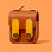 Фото Кожаный футляр Briefcase для наушников AirPods 1/2 (Brown / Yellow) на vchehle.ua