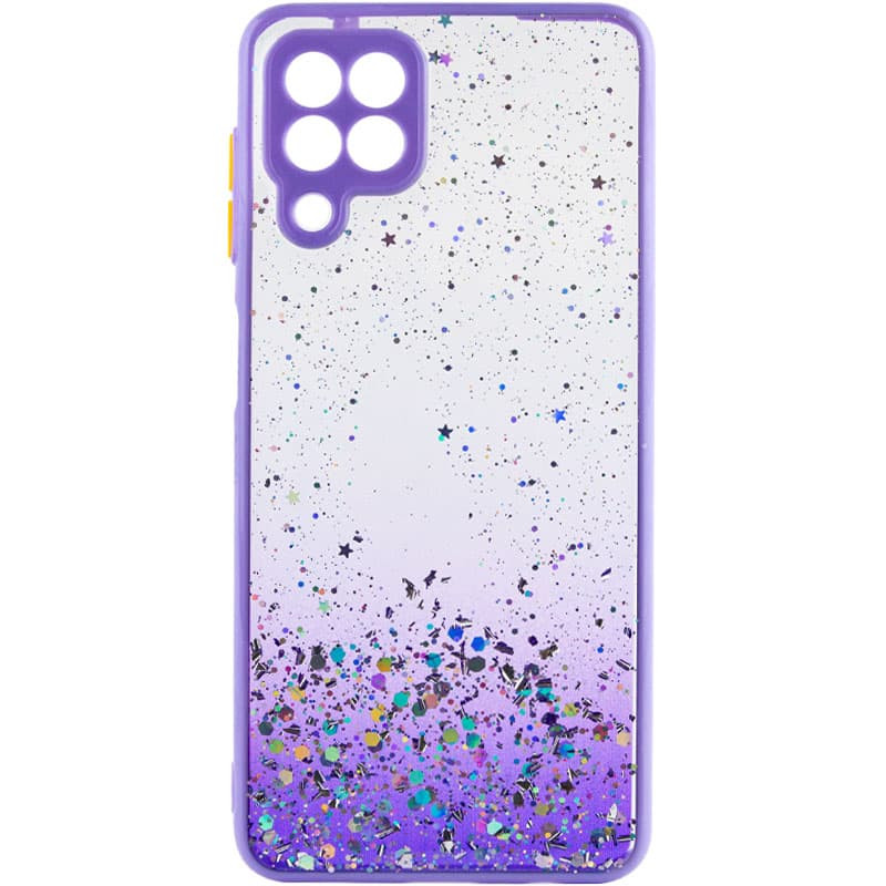 TPU чехол Spangle star с защитой камеры для Samsung Galaxy A12 / M12 (Сиреневый)