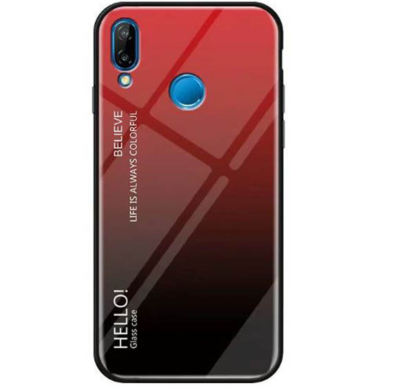 

TPU+Glass чехол Gradient HELLO для Samsung Galaxy M20 (Красный) 708824