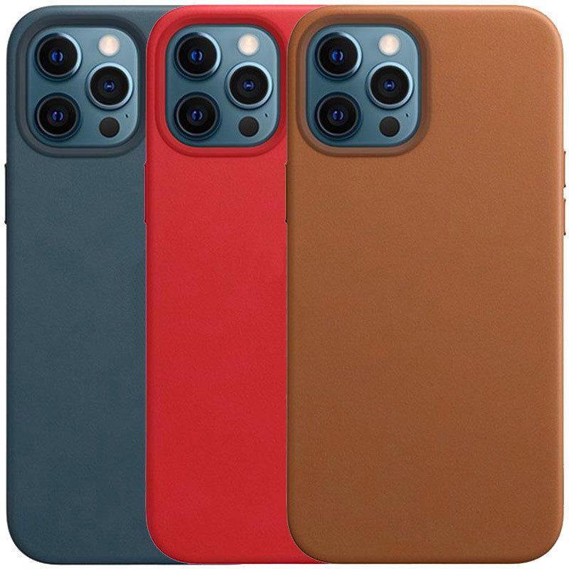 Кожаный чехол Leather Case (AAA) without Logo для Apple iPhone 12 Pro Max (6.7")
