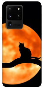 Чехол Кот на фоне луны для Galaxy S20 Ultra (2020)
