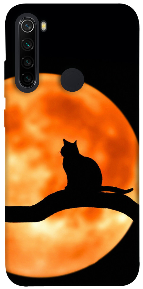 Чехол Кот на фоне луны для Xiaomi Redmi Note 8