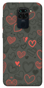 Чехол Милые сердца для Xiaomi Redmi Note 9
