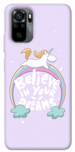 Чехол Believe in your dreams unicorn для Xiaomi Redmi Note 10