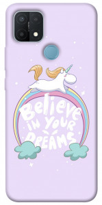 Чехол Believe in your dreams unicorn для Oppo A15s