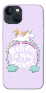 Чохол Believe in your dreams unicorn для iPhone 13