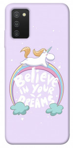 Чехол Believe in your dreams unicorn для Galaxy A03s