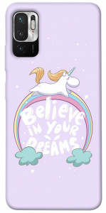 Чехол Believe in your dreams unicorn для Xiaomi Redmi Note 10 5G