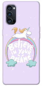 Чехол Believe in your dreams unicorn для Oppo Reno 4 Pro 5G