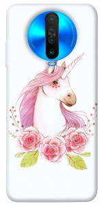 Чехол Единорог с цветами для Xiaomi Poco X2