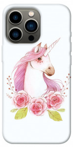 Чехол Единорог с цветами для iPhone 13 Pro