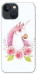 Чехол Единорог с цветами для iPhone 13 mini
