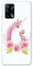 Чехол Единорог с цветами для Oppo A74 4G