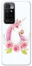 Чехол Единорог с цветами для Xiaomi Redmi 10