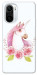 Чехол Единорог с цветами для Xiaomi Redmi K40
