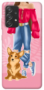 Чехол Girl and corgi для Samsung Galaxy A72 5G