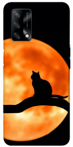 Чехол Кот на фоне луны для Oppo A74 4G