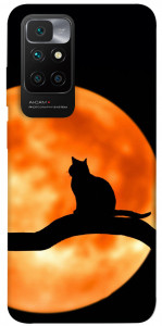 Чехол Кот на фоне луны для Xiaomi Redmi 10