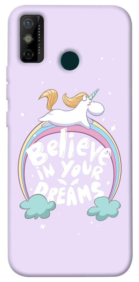 Чохол Believe in your dreams unicorn для TECNO Spark 6 Go