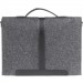 Повстяний портфель Gmakin (GS11) для Macbook Air/Pro 13/13,3 (Чорний із чорною екошкірою) в магазині vchehle.ua