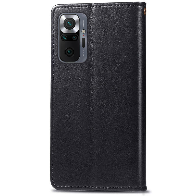 Шкіряний чохол-книжка GETMAN Gallant (PU) для Xiaomi Redmi Note 10 Pro / 10 Pro Max (Чорний) в магазині vchehle.ua