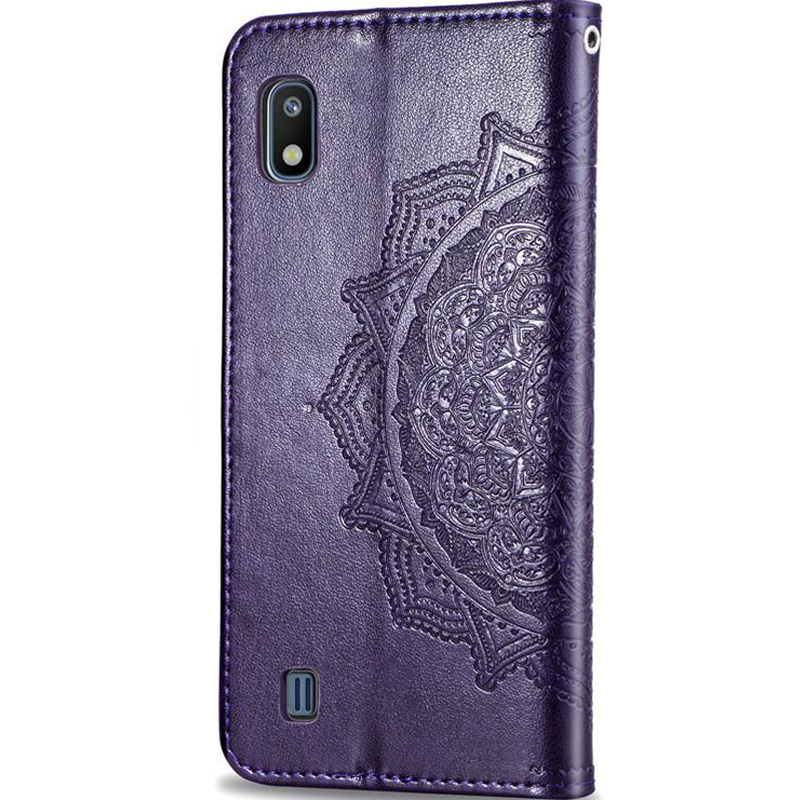 Фото Шкіряний чохол (книжка) Art Case з візитницею на Samsung Galaxy A10 (A105F) (Фіолетовий) на vchehle.ua