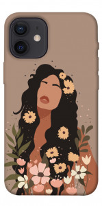 Чохол Дівчина у квітах для iPhone 12 mini