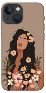 Чохол Дівчина у квітах для iPhone 13 mini