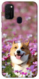Чехол Корги в цветах для Samsung Galaxy M30s