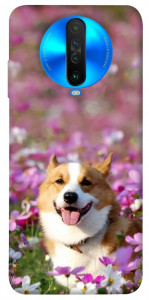 Чохол Коргі в квітах для Xiaomi Poco X2