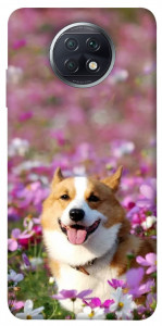 Чохол Коргі в квітах для Xiaomi Redmi Note 9T