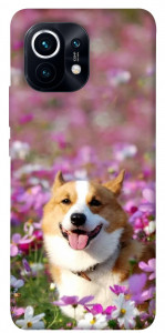 Чохол Коргі в квітах для Xiaomi Mi 11