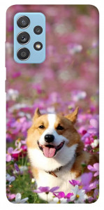 Чохол Коргі в квітах для Samsung Galaxy A52 5G