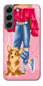 Чехол Girl and corgi для Galaxy S22