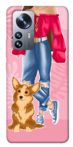 Чехол Girl and corgi для Xiaomi 12