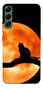 Чохол Кіт на тлі місяця для Galaxy S22+