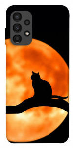 Чехол Кот на фоне луны для Galaxy A13 4G