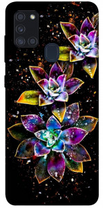 Чехол Flowers on black для Galaxy A21s (2020)