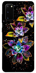 Чехол Flowers on black для Galaxy S20 (2020)