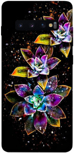 Чехол Flowers on black для Galaxy S10 Plus (2019)