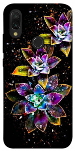 Чехол Flowers on black для Xiaomi Redmi 7