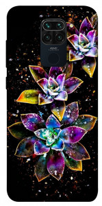 Чехол Flowers on black для Xiaomi Redmi Note 9