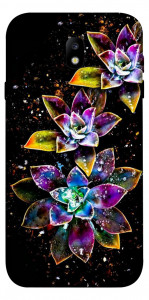 Чехол Flowers on black для Galaxy J7 (2017)
