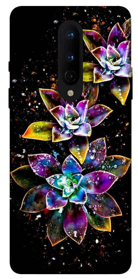 Чехол Flowers on black для OnePlus 8