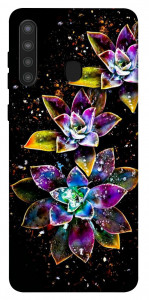 Чехол Flowers on black для Galaxy A21