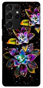 Чехол Flowers on black для Galaxy S21 Ultra
