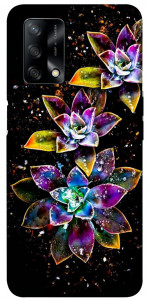 Чехол Flowers on black для Oppo A74 4G