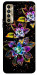 Чехол Flowers on black для TECNO Camon 17P